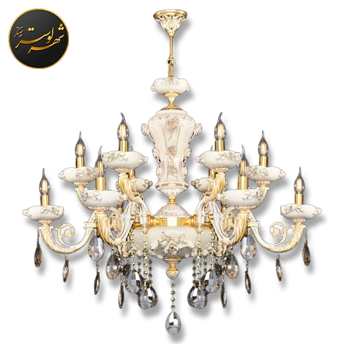 لوستر ارغوان کرم فرانسه 6 شاخه