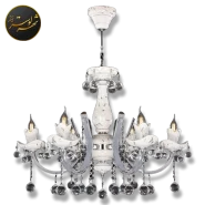 لوستر ال کروم سفید 6 شاخه