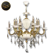 لوستر بافر آنتیک سفید 6 شاخه