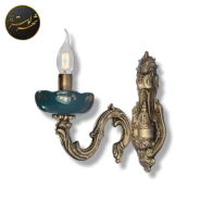 لوستر دیواری ایتالیا آنتیک سرامیک سبز شاخه تک