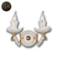 لوستر دیواری یال دار طلا فرانسه 2 شاخه