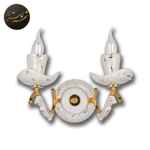 لوستر دیواری یال دار طلا فرانسه 2 شاخه