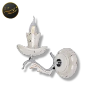 لوستر دیواری یالدار سفید کروم شاخه تک