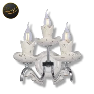 لوستر دیواری یالدار سفید کروم شاخه سوبل