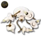 لوستر سقفی گندمی طلا فرانسه 4 شاخه