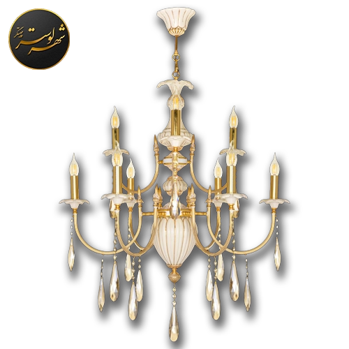 لوستر شاخه کبریتی آنتیک 9 شاخه
